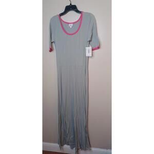 LuLaRoe ana maxi dress XL gray pink women's NWT